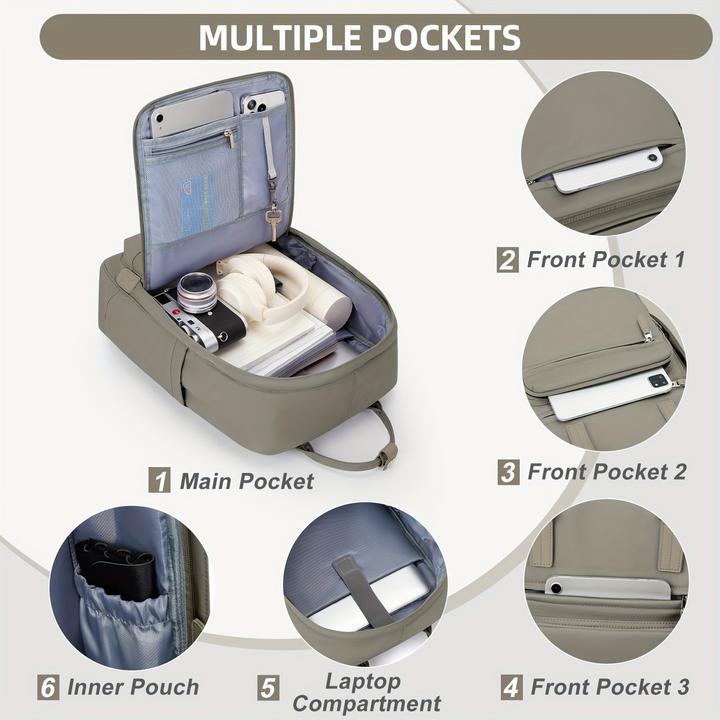 Immagine prodotto Only-Bags.Store Zaino per computer portatile a tinta unita, semplice zaino per la scuola in stile preppy, sport da