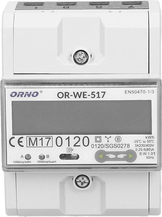 Actual product image MGA ORNO 3-FAZOWY LICZNIK ENERGII ELEKT.80A. WIELOT. RS485 MID