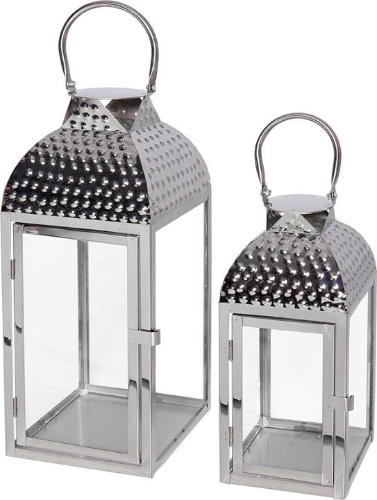 Produktbild Mojawo 2er Luxus Laternen Set Edelstahl Silber (2 x)