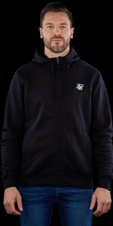 Immagine prodotto Siksilk Felpa con cappuccio Nero Essential Zip Through Funnel Hoodie (L)