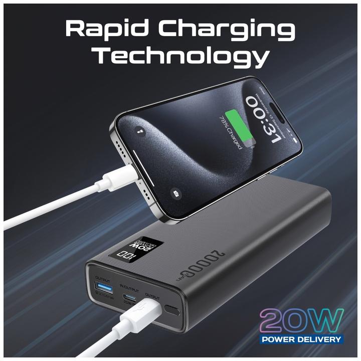 Actual product image ProMate Bolt-20PD Powerbank 20000mAh (20000 mAh, 20 W, 74 Wh)