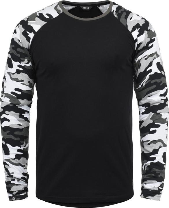 Actual product image Solid Cajus Men's Camouflage Long Sleeve T-Shirt Top With Crew Neck Made Of 100% Cotton With Pattern (L)