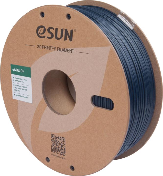 Actual product image eSUN eABS-CF Carbon Blue 1.75mm 1Kg (ABS, 1.75 mm, 1000 g, Blue)