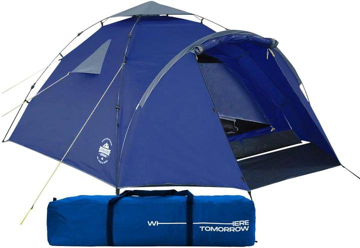 Produktbild Where Tomorrow Drei Personenzelt Pop-Up - Blau, Anzahl Personen: 3 (3.10 kg, 3 Personen)