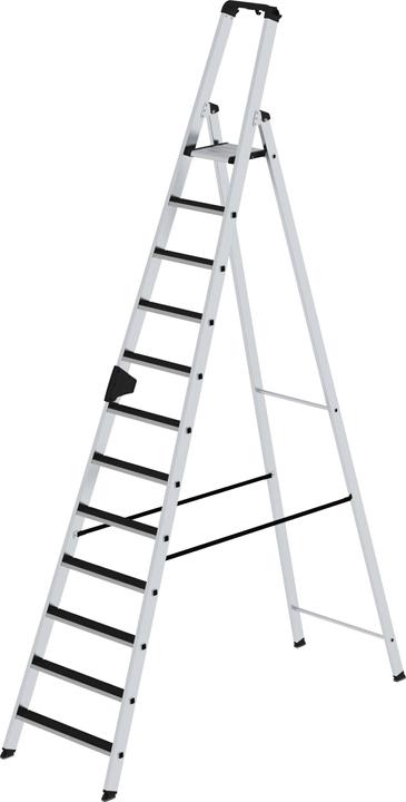 Image du produit Munk Escabeau à marches accessible d'un côté avec clip-step 12 marches (Échelle deux plans, 210 cm)