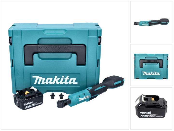 Produktbild Makita DWR 180 G1J Akku Ratschenschrauber 18 V 47,5 Nm 1/4" 3/8" + 1x Akku 6,0 Ah + Makpac - ohne La (Akkubetrieb)