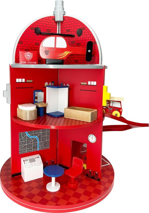 Produktbild Teamson Kids Feuerwehrstation aus Holz Spielset mit 24 Figuren Farbenfrohes Abenteuer