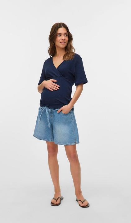 Image du produit Mamalicious Locker geschnitten Mid Rise Shorts Jeans-Shorts (L)