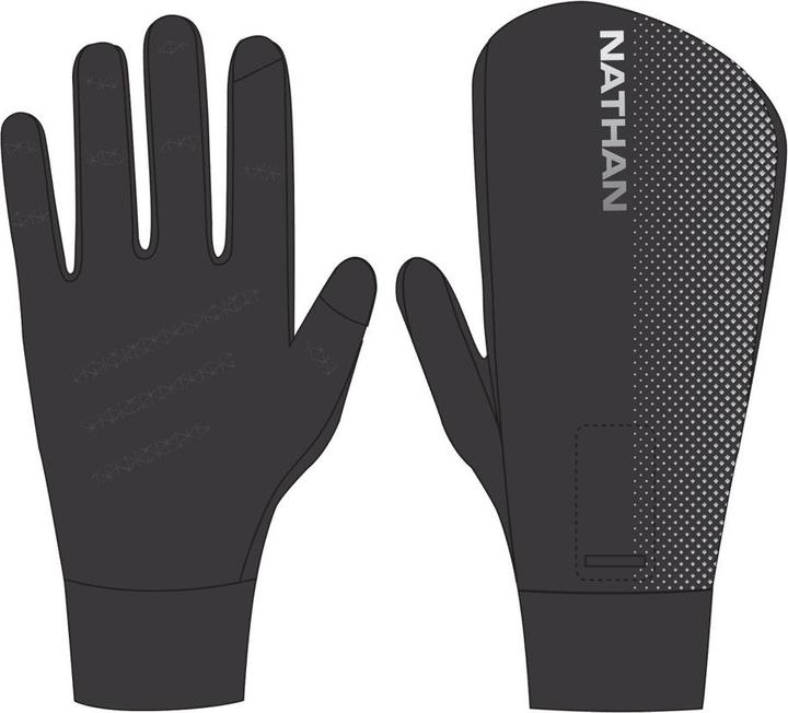 Actual product image Nathan Hyper Night Reflective Convertible Mitt Glove running gloves (S)