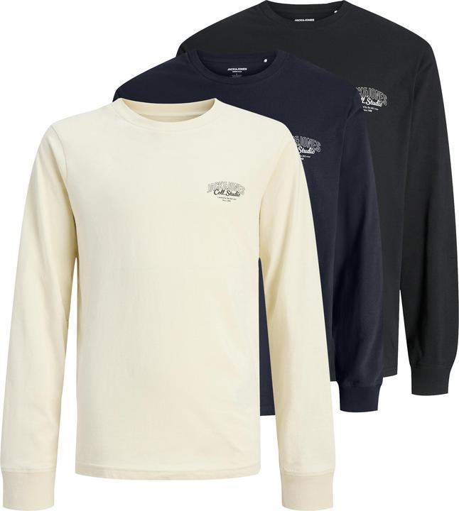 Actual product image Jack & Jones 3er-pack Logo Langarm-T-Shirt Junior Langarm-T-Shirt (140)