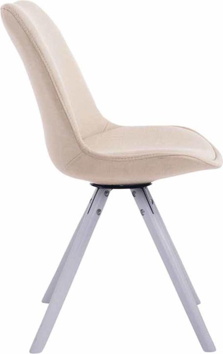 Produktbild Swisshandel24 4er Set Stühle Toulouse Stoff Rund weiss, creme