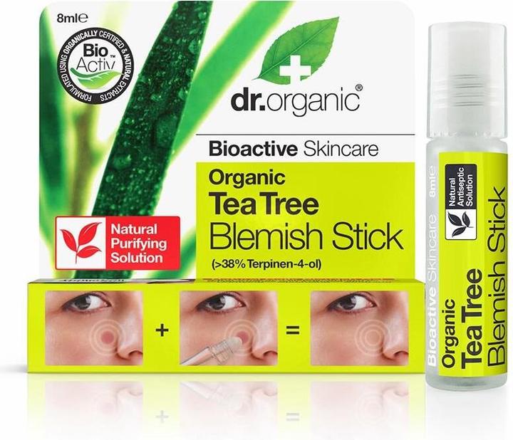 Immagine prodotto Dr. Organic Tea Tree Blemish Stick Roll On 8ml (Talco, 8 ml)