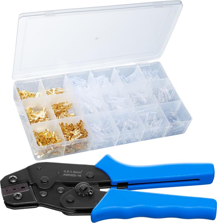 tectake Wire crimper, wire cutting tool, crimping pliers (195 mm)