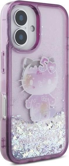 Immagine prodotto Hello Kitty HKHCP16SL50PPU Custodia rigida per iPhone 16 6.1" viola/viola Liquid Glitter 50TH Anniver (Apple iPhone 16)