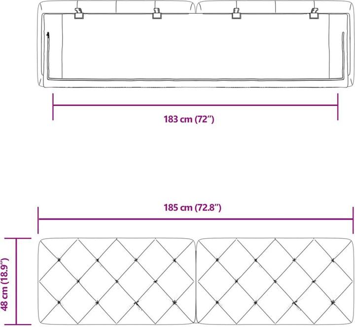 Produktbild VidaXL Joelliane (185 x 6 x 48 cm)