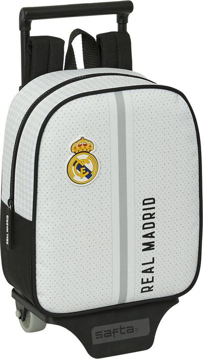 Real Madrid CF Schulrucksack mit Rädern Real Madrid C.F. Weiss Grau 22 x 27 x 10 cm
