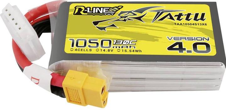 Produktbild Tattu R-Line 4.0 1050mAh 14,8V 130C 4S1P XT60 Battery (14.80 V, 1050 mAh)