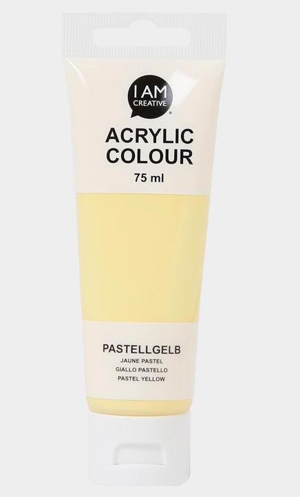 Image du produit I Am Creative Basic Acryl, peinture acrylique à base d'eau, 75 ml (Jaune pastel, 75 ml)