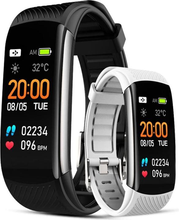 Giewont Smart bracelet GW200-2, Black color, additionally white bracelet (64.50 mm, 3G)