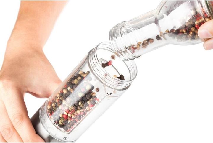 Actual product image Lamart LT7014 seasoning grinder Salt & pepper grinder Stainless steel, Transparent (Salt, Pepper)
