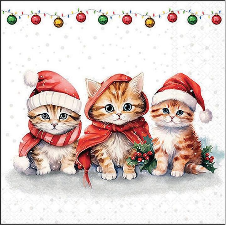 Produktbild Ambiente Lustige Weihnachtskätzchen (20 x, 33 x 33 cm)