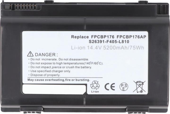 Actual product image XCell 5200mah FPCBP176 Ersatz-Akku für Fujitsu-Siemens LifeBook E8410, E8420 14,4V (5200 mAh)