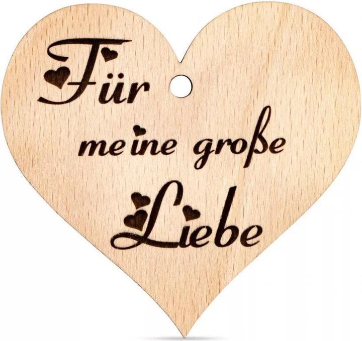 Produktbild ZNatur Herz Anhänger Geschenk Deko mit Gravur Für meine grosse Liebe No.77