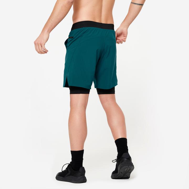 Actual product image Domyos Shorts 2-in-1 men breathable - turquoise (XXL)