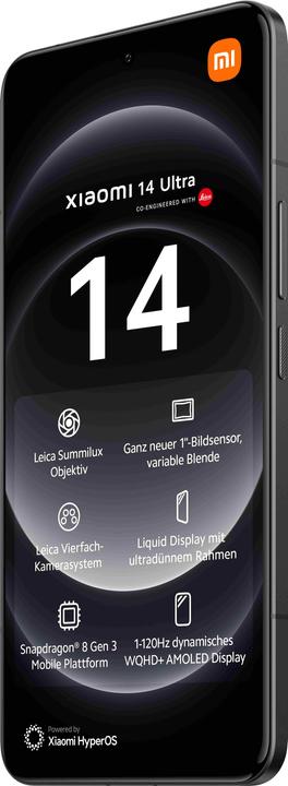 Produktbild Xiaomi 14 Ultra (512 GB, Black, 6.70", Dual SIM, 50 Mpx, 5G)