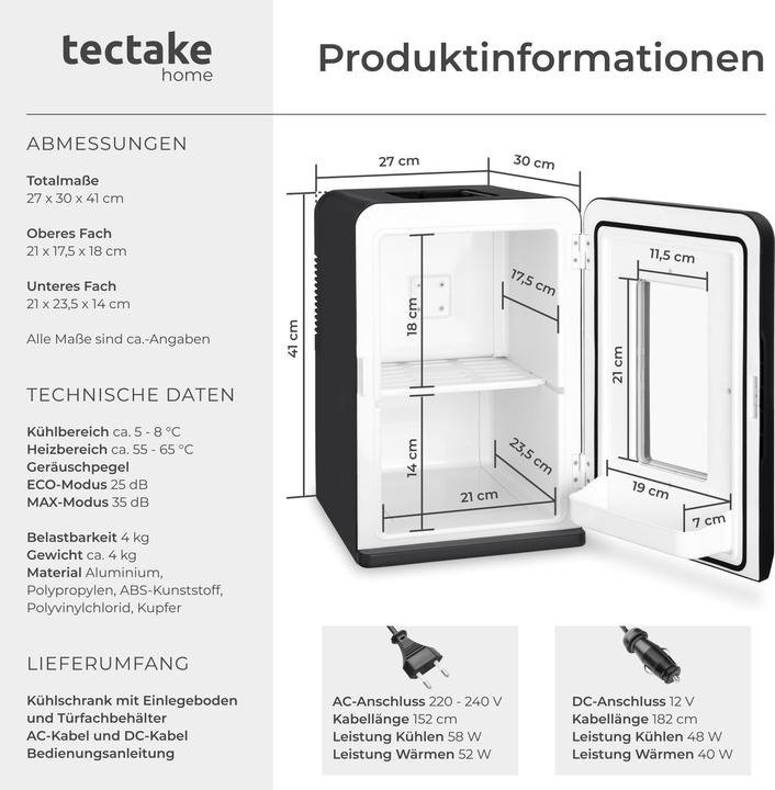 Immagine prodotto tectake Mini frigo portatile (14 l)