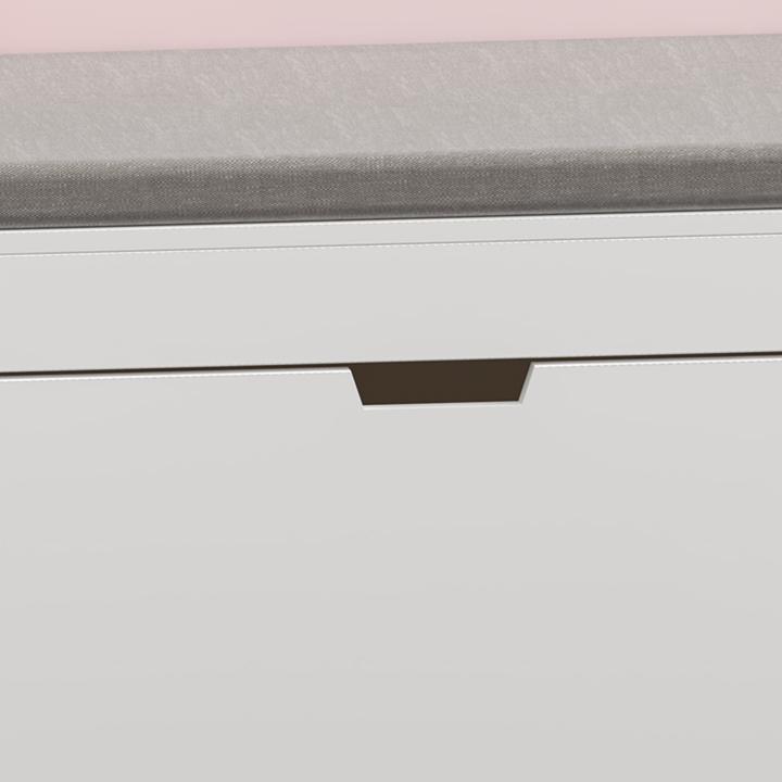 Actual product image En.Casa Kindersitzbank mit Regal Vestnes 100x45x70 cm Cotton Candy/Weiss