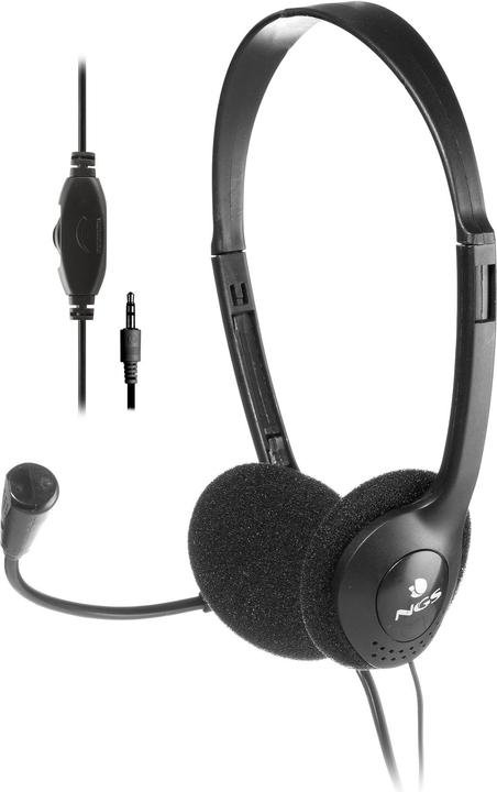 Produktbild NGS Headphone Headset Connector 3.5mm Ms 103 Pro Black (ANC, Kabelgebunden)
