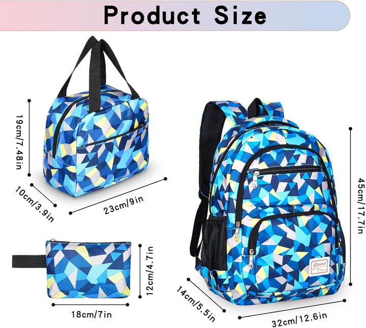 Actual product image Sarsumir 3-teiliges wasserdichtes Schulrucksack-Set