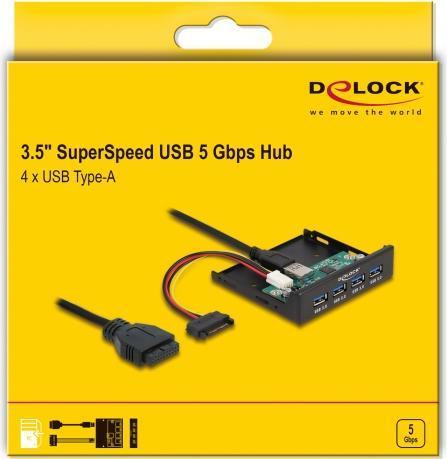 Actual product image Delock Internal 3.5? USB 3.2 Gen 1 Hub 4 Port (USB-A, 4 Ports)