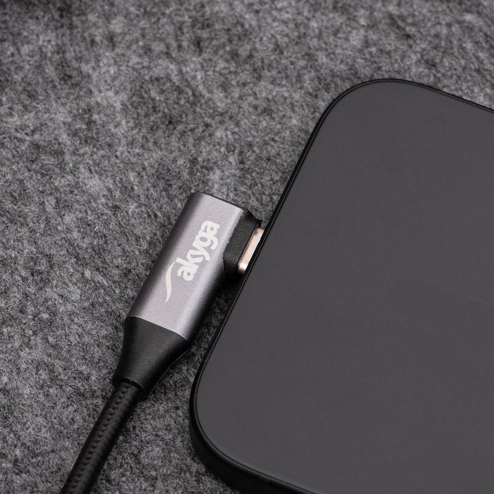 Produktbild Akyga USB-Kabel USB-C® Stecker, Apple Lightning Stecker 30 cm Schwarz AK-USB-5 (0.30 m, USB 2.0, 30 W)