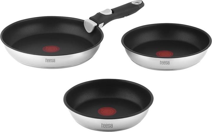 Actual product image Teesa Frying pan set with removable handle 22cm 24cm 28 cm Frying pans single-handed (Frying pan)