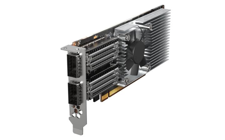 Image du produit QNAP Carte d'extension de réseau QSFP28 à double port, 100GbE, faible encombrement, PCIe Gen4 x16
