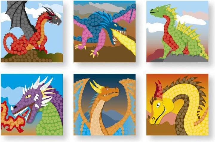 Image du produit PlayMais Cartes en mosaïque pour décorer des dragons fantastiques
