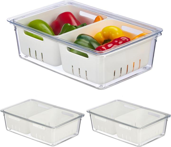 Relaxdays 3x Kühlschrank-Organizer