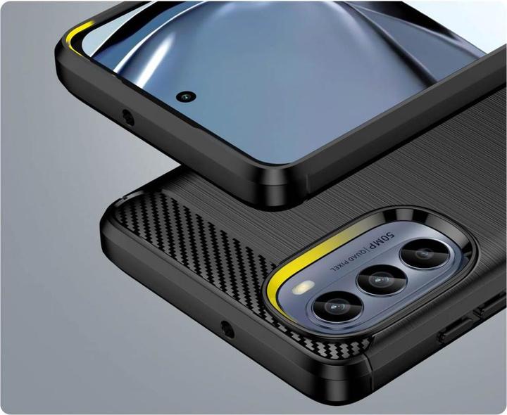 Actual product image Hurtel Carbon Case for Motorola Moto G62 5G flexible silicone carbon cover black (Motorola Moto G62 5G)