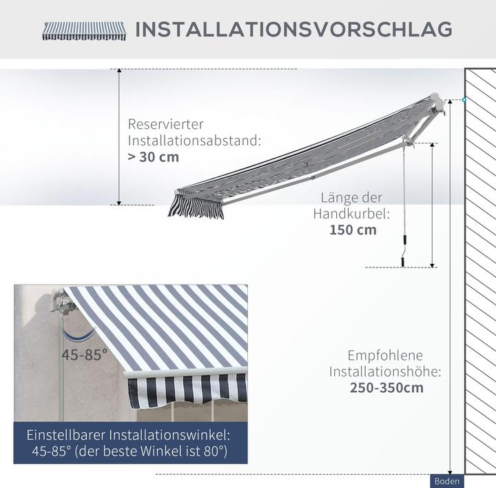 Image du produit Outsunny Store de jardin avec bras pliable (2.95 m)