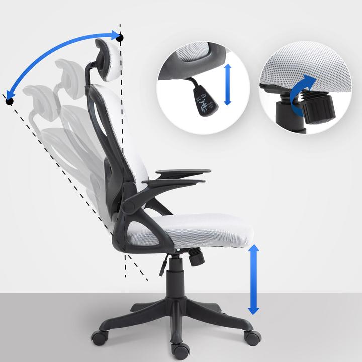 Produktbild CLP Bürostuhl Taos Ergonomischer Schreibtischstuhl mit Kopfstütze