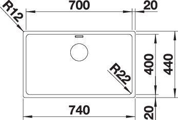 Productafbeelding Blanco Andano 700-IF (Aanrecht, 74 cm, 44 cm)