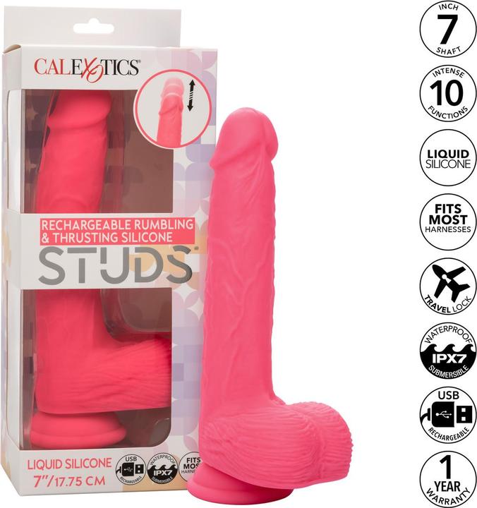 Actual product image CalExotics Studs Realistic Vibrator 10 Vibrations Pink