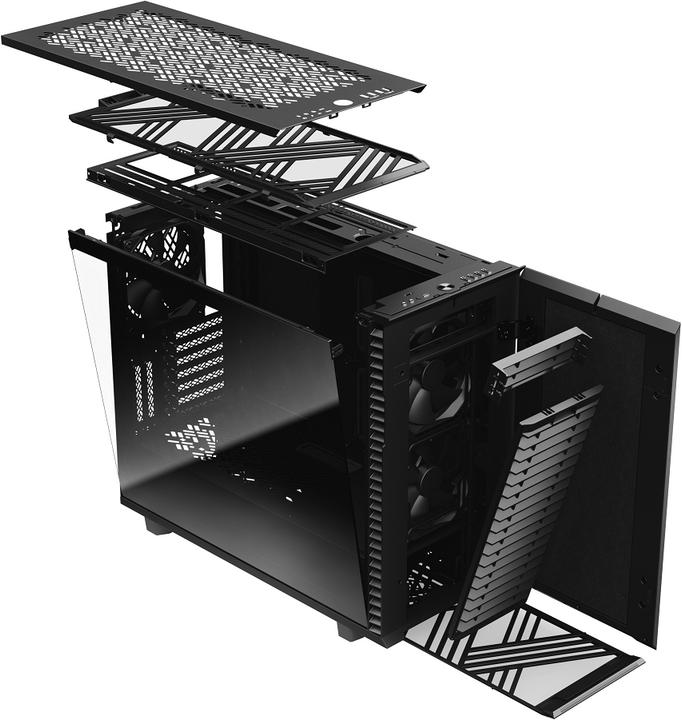 Productafbeelding Fractal Definieer 7 Zwart TG (mATX, Mini-ITX, ATX, E-ATX)