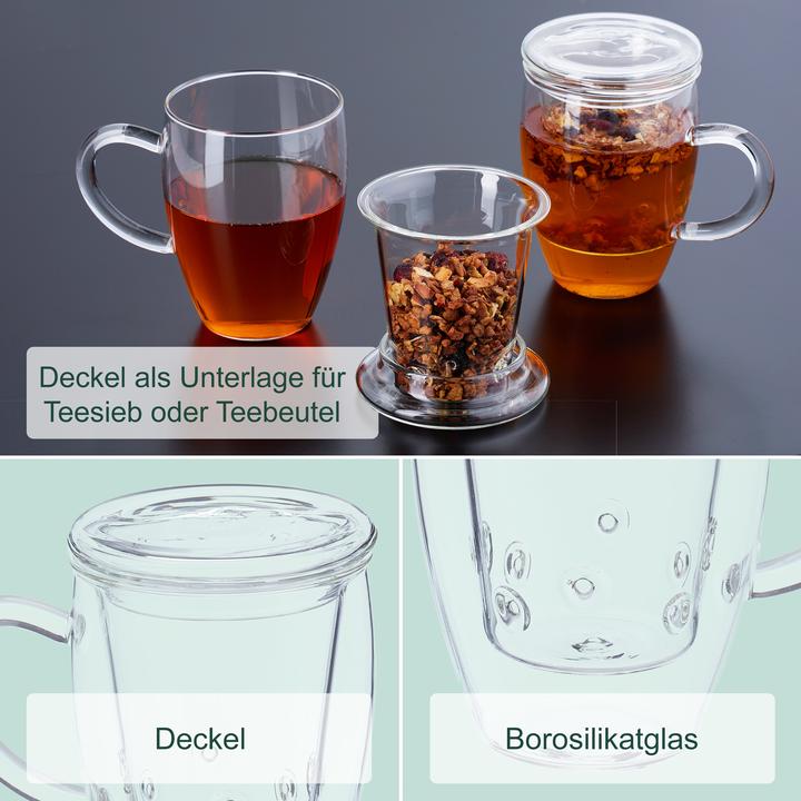 Produktbild Relaxdays 2x Teeglas (450 ml, 2 x)