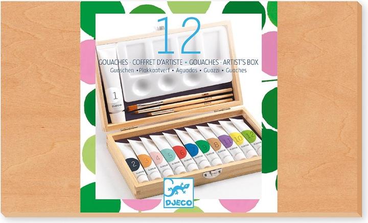Djeco Coffret de peinture avec 12 gouaches