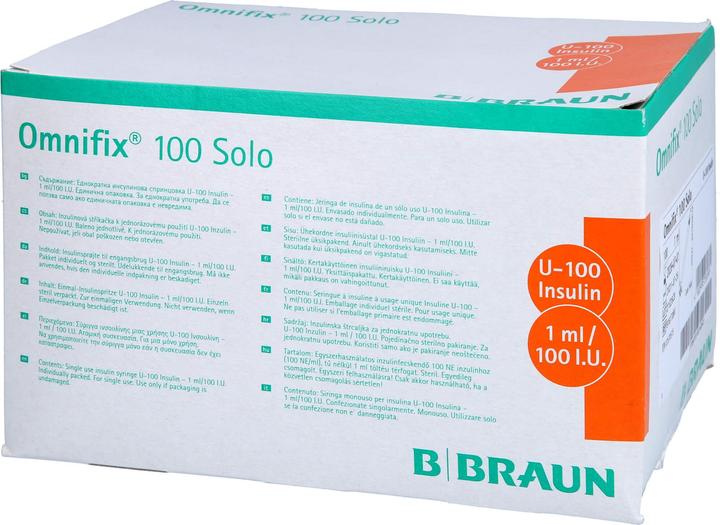 Produktbild B.Braun 100 Insulin 1 ml solo L (Insulinspritze)