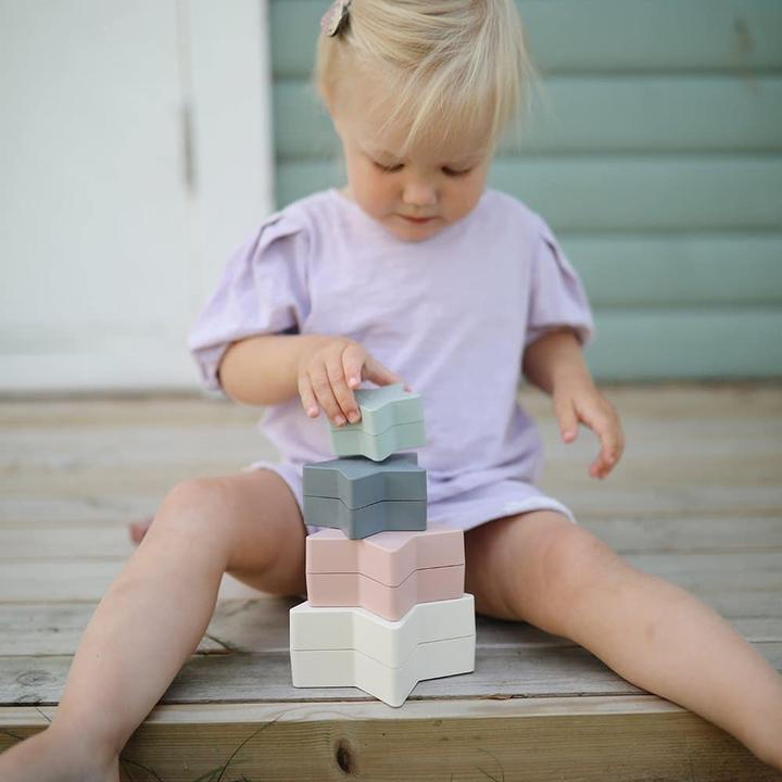Actual product image Mushie Nesting Star Stacking Tower