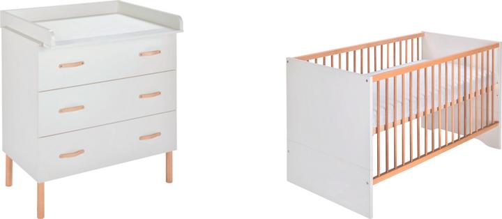 Produktbild Schardt MELODY WHITE Sparset aus Kombi-Kinderbett, Umbauseiten, Wickelkommode (Wickelkommode)